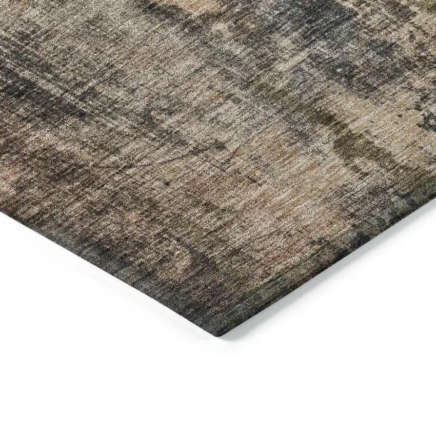 Blue Copper And Brown Abstract Washable Indoor Outdoor Area Rug Photo 3