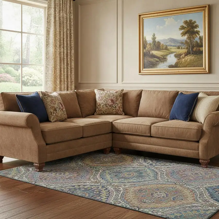 Blue Copper And Fern Green Floral Washable Area Rug With UV Protection Photo 2