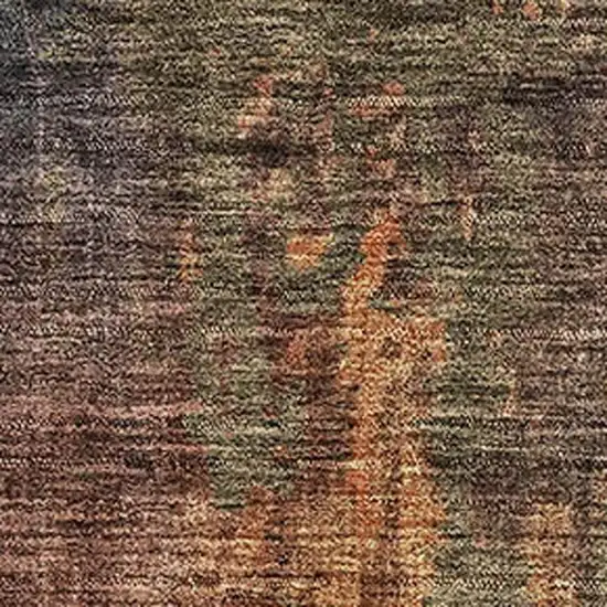 Blue Copper And Gray Abstract Washable Area Rug With UV Protection Photo 4