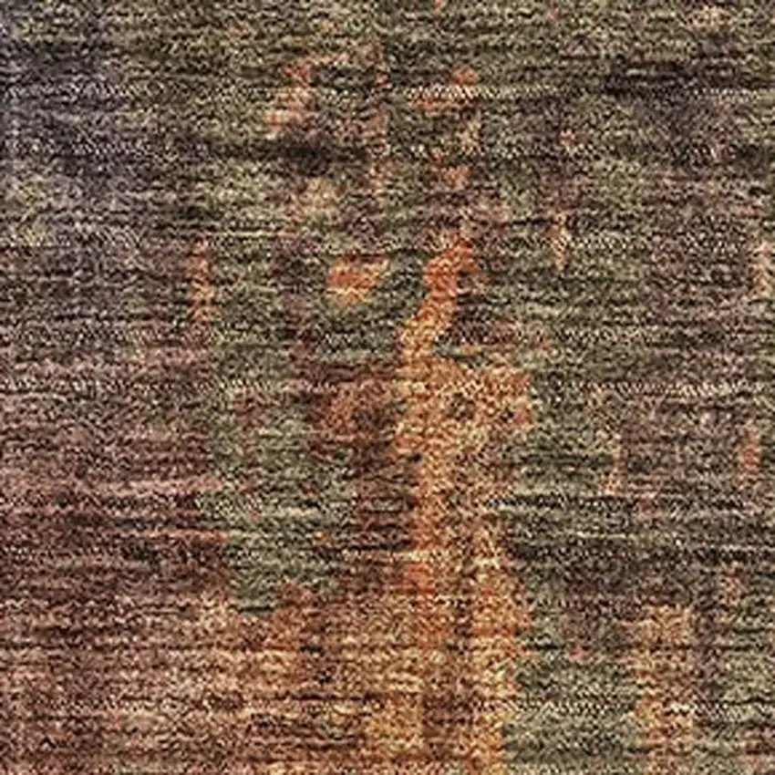Blue Copper And Gray Abstract Washable Area Rug With UV Protection Photo 3