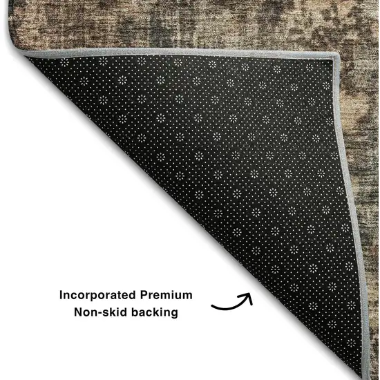 Blue Copper And Gray Abstract Washable Area Rug With UV Protection Photo 7