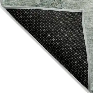 Photo of Blue Copper And Gray Abstract Washable Indoor Outdoor Area Rug
