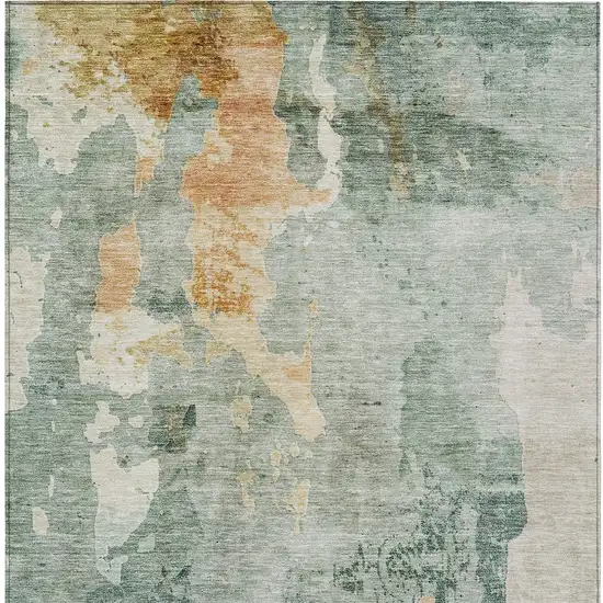 Blue Copper And Gray Abstract Washable Indoor Outdoor Area Rug Photo 6