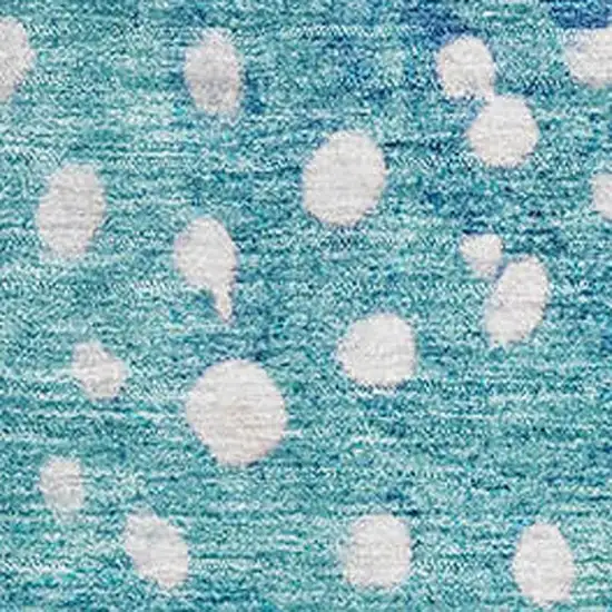 Blue Copper And Ivory Polka Dot Washable Area Rug With UV Protection Photo 3