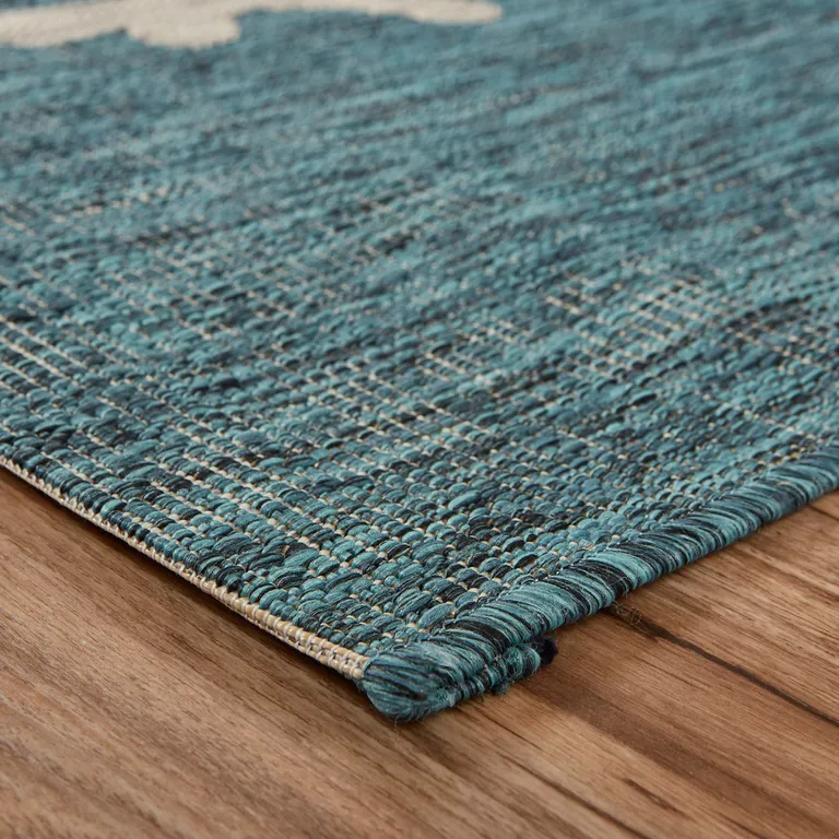 Blue Coral Reef Indoor Outdoor Area Rug Photo 5