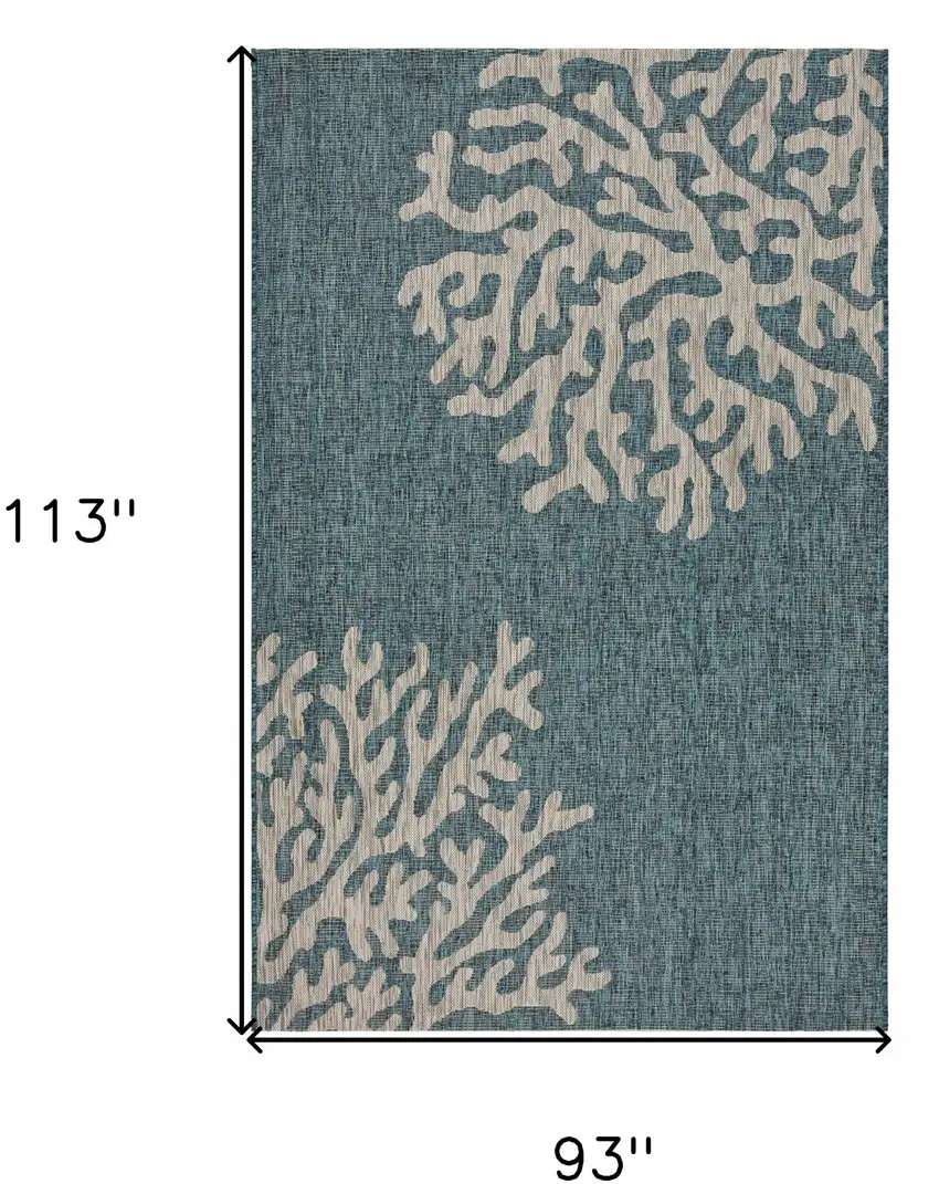 Blue Coral Reef Indoor Outdoor Area Rug Photo 12