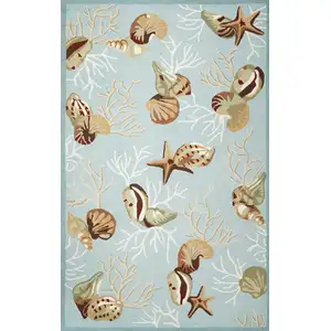Photo of Blue Corals And Shells Indoor Area Rug