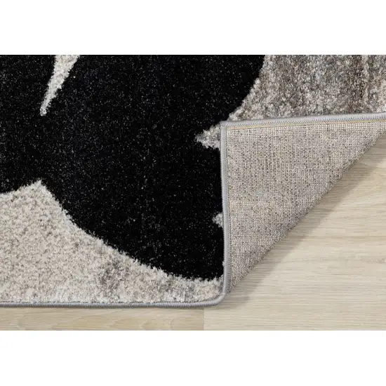 Blue Cream And Black Botanical Leaves Area Rug Photo 8