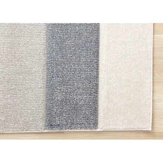 Blue Cream And Brown Geometric Area Rug Photo 7