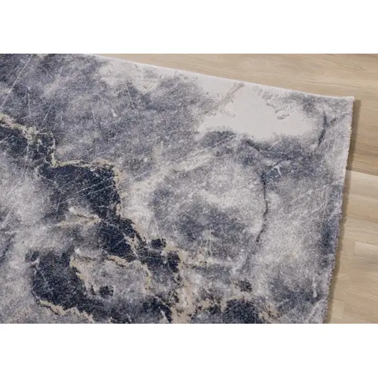 Blue Cream And Gray Abstract Area Rug Photo 9