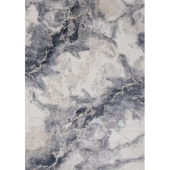 Blue Cream And Gray Abstract Area Rug Photo 2