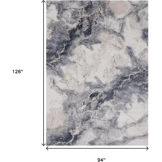 Blue Cream And Gray Abstract Area Rug Photo 3