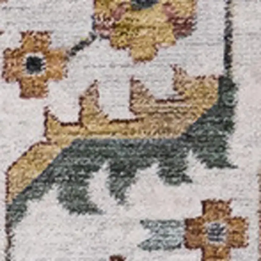 Blue Cream And Yellow Medallion Area Rug Photo 4