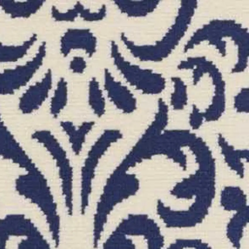 Blue Damask Power Loom Area Rug Photo 9