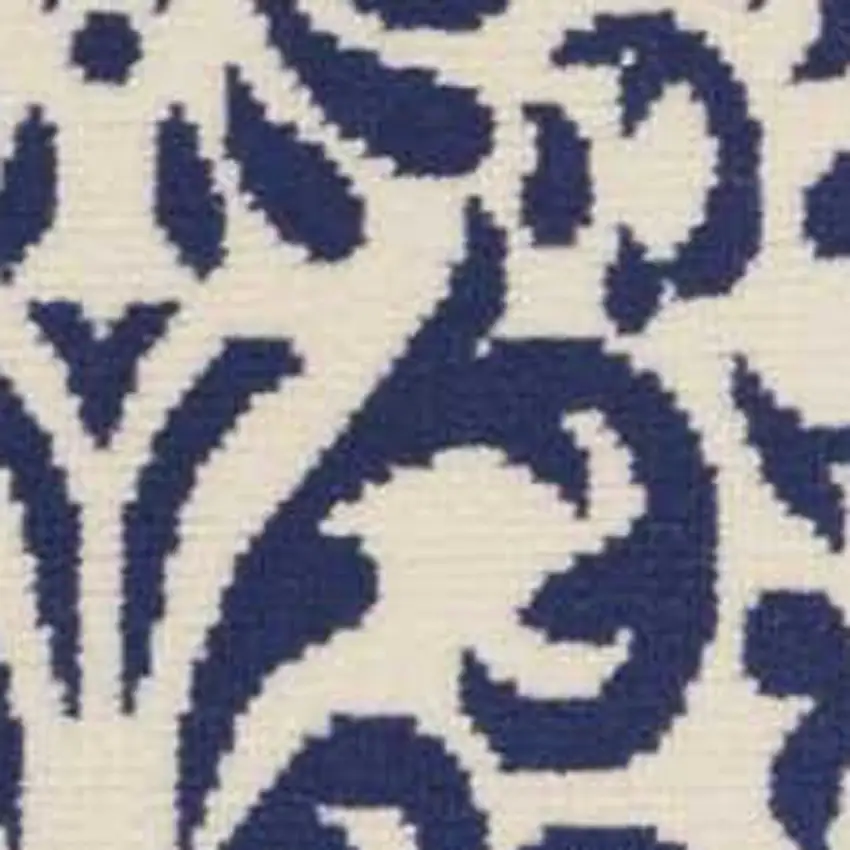 Blue Damask Power Loom Area Rug Photo 8