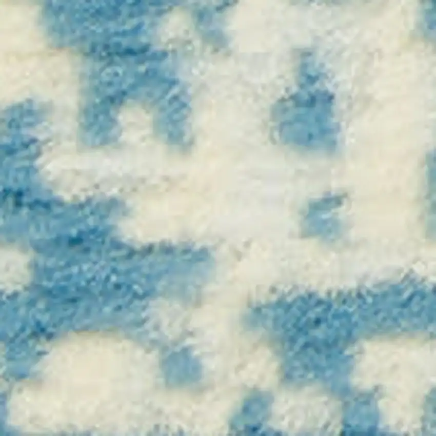 Blue Damask Power Loom Area Rug Photo 1