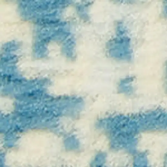 Blue Damask Power Loom Area Rug Photo 1