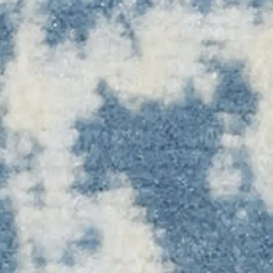 Blue Damask Power Loom Area Rug Photo 1