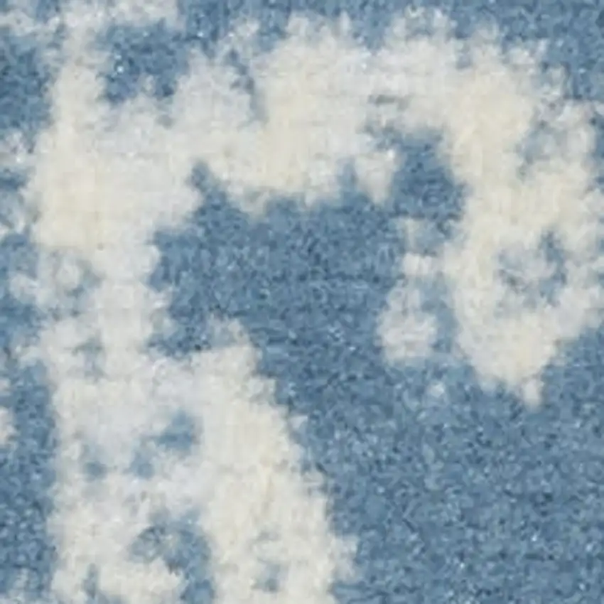 Blue Damask Power Loom Area Rug Photo 3