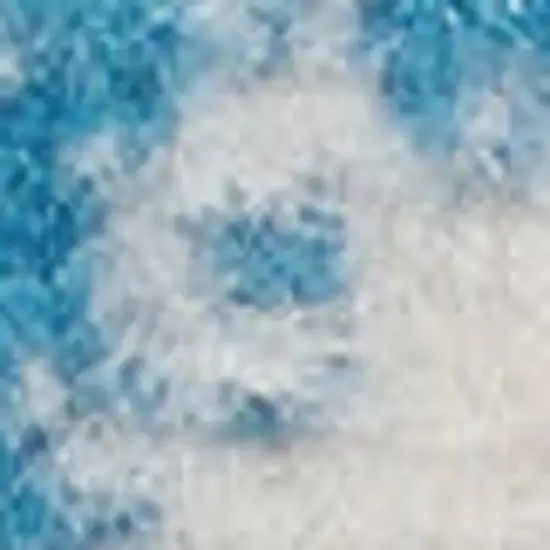 Blue Damask Power Loom Area Rug Photo 1