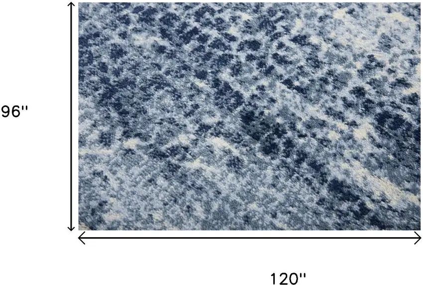 Blue Dark Blue And Ivory Abstract Area Rug Photo 7