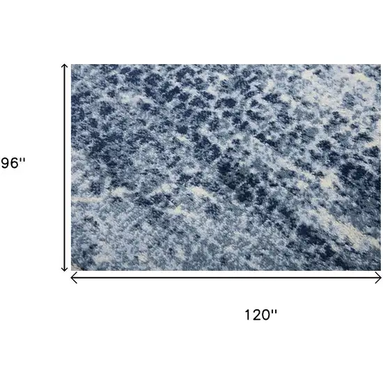 Blue Dark Blue And Ivory Abstract Area Rug Photo 7