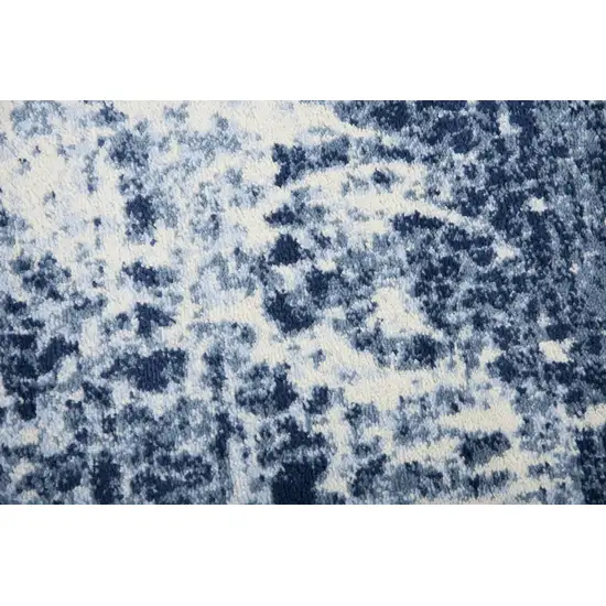 Blue Dark Blue And Ivory Abstract Area Rug Photo 5