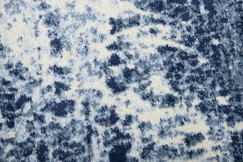 Blue Dark Blue And Ivory Abstract Area Rug Photo 5