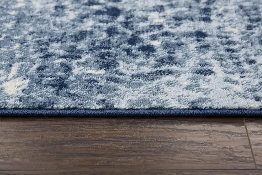 Blue Dark Blue And Ivory Abstract Area Rug Photo 6