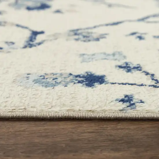 Blue Dark Blue Light Blue Beige And Ivory Floral Area Rug Photo 1