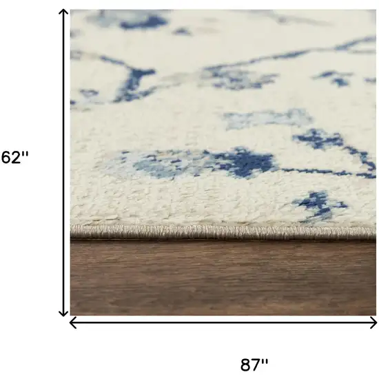 Blue Dark Blue Light Blue Beige And Ivory Floral Area Rug Photo 6