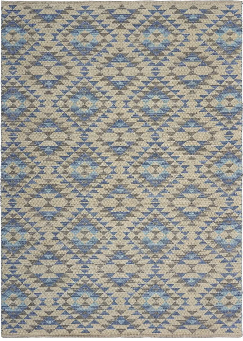 Blue Decorative Lattice Area Rug Photo 5