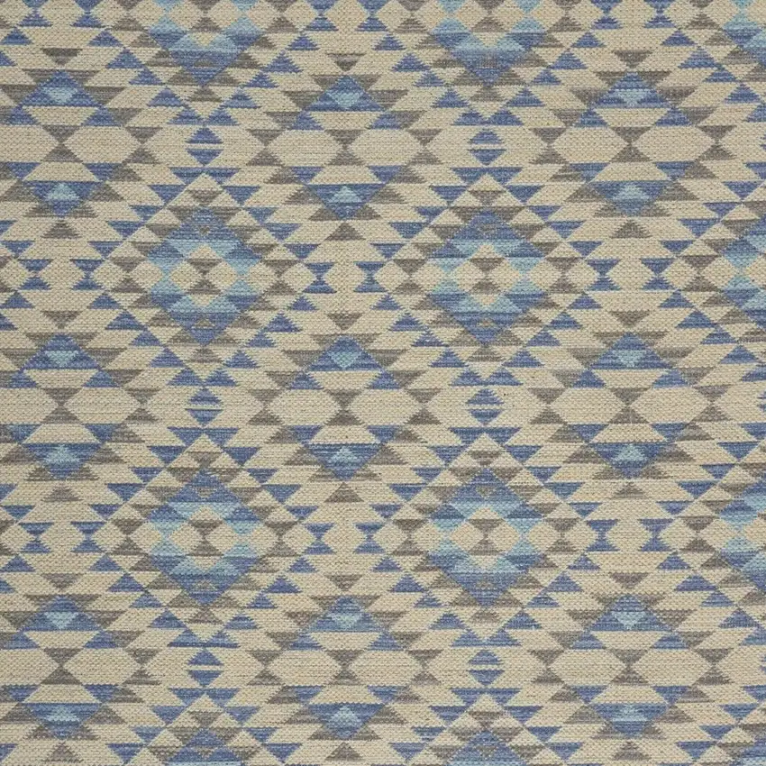 Blue Decorative Lattice Area Rug Photo 4