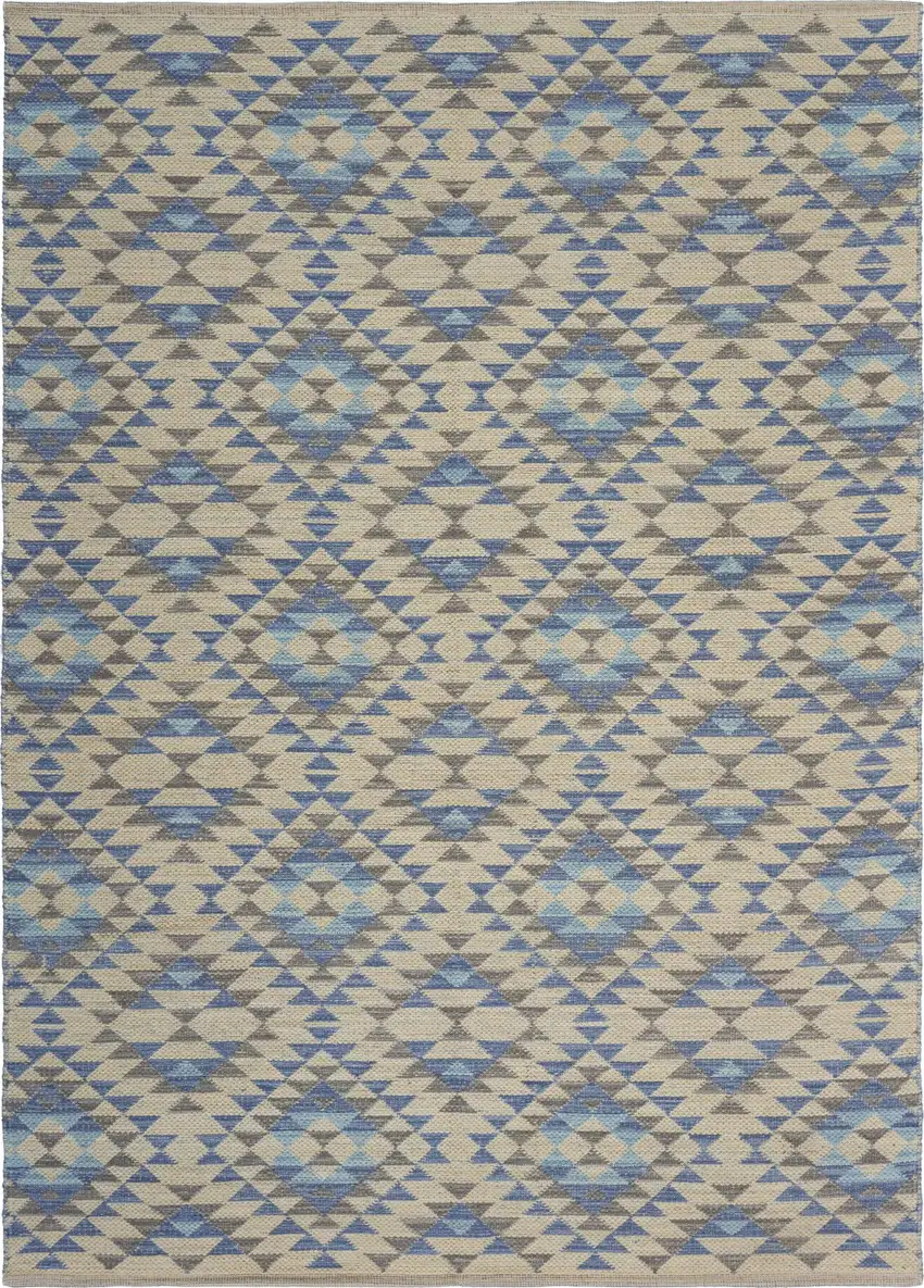 Blue Decorative Lattice Area Rug Photo 1