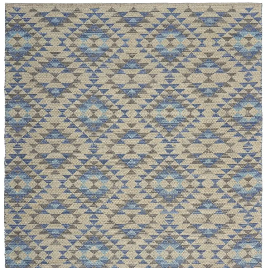 Blue Decorative Lattice Area Rug Photo 5