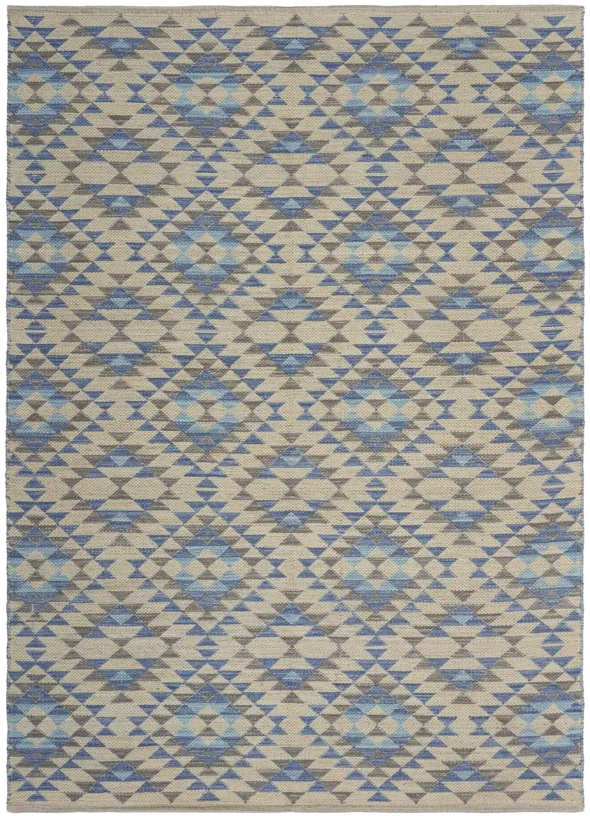 Blue Decorative Lattice Area Rug Photo 5