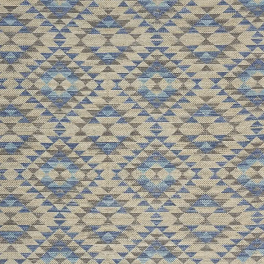 Blue Decorative Lattice Area Rug Photo 4