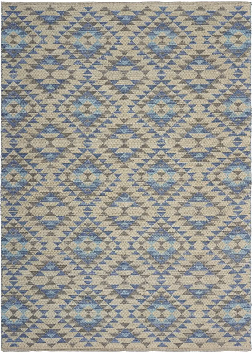 Blue Decorative Lattice Area Rug Photo 5