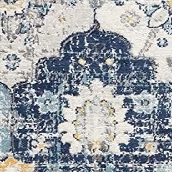 Blue and Yellow Floral Area Rug Photo 9