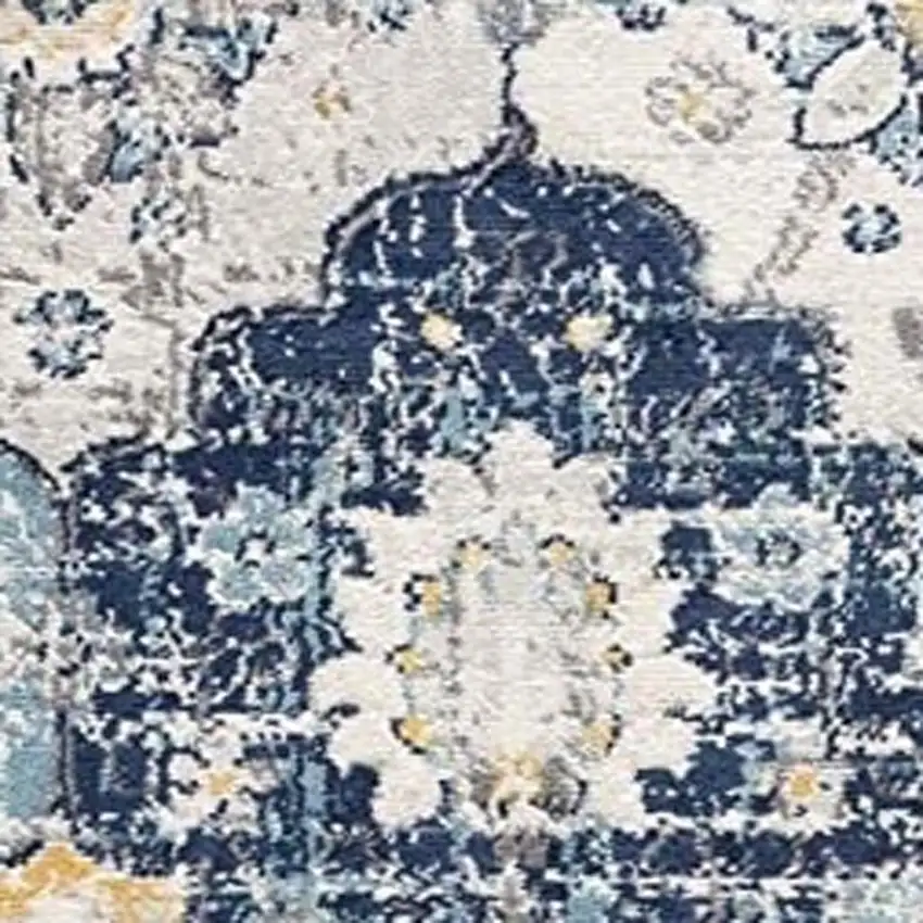 Blue and Yellow Floral Area Rug Photo 9