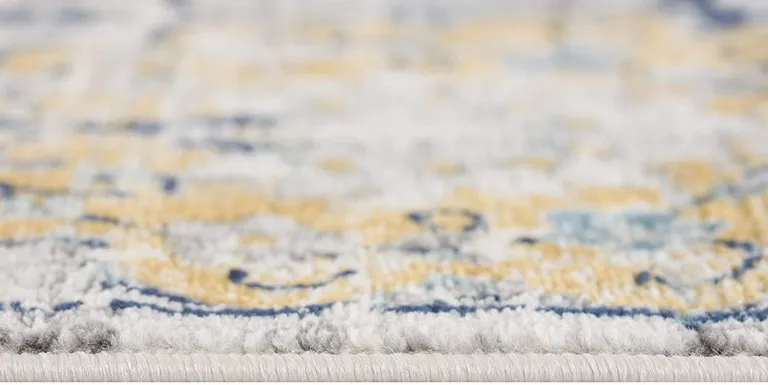 Blue Distressed Floral Area Rug Photo 4