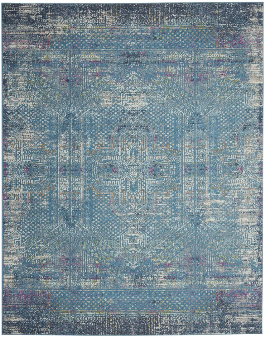 Blue Southwestern Power Loom Area Rug Photo 1