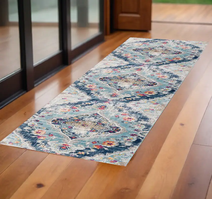 2? X 6? Blue Oriental Area Rug Photo 1
