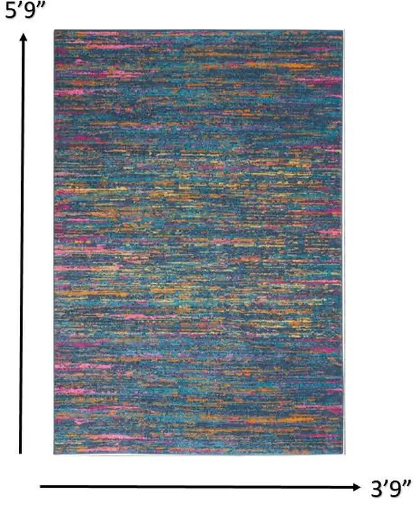 Blue Distressed Striations Area Rug Photo 3
