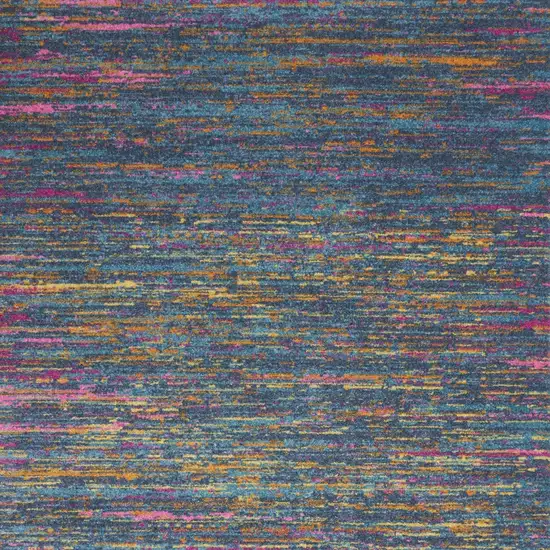 Blue And Orange Abstract Distressed Area Rug Photo 7
