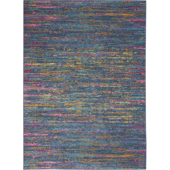 Blue And Orange Abstract Power Loom Area Rug Photo 1
