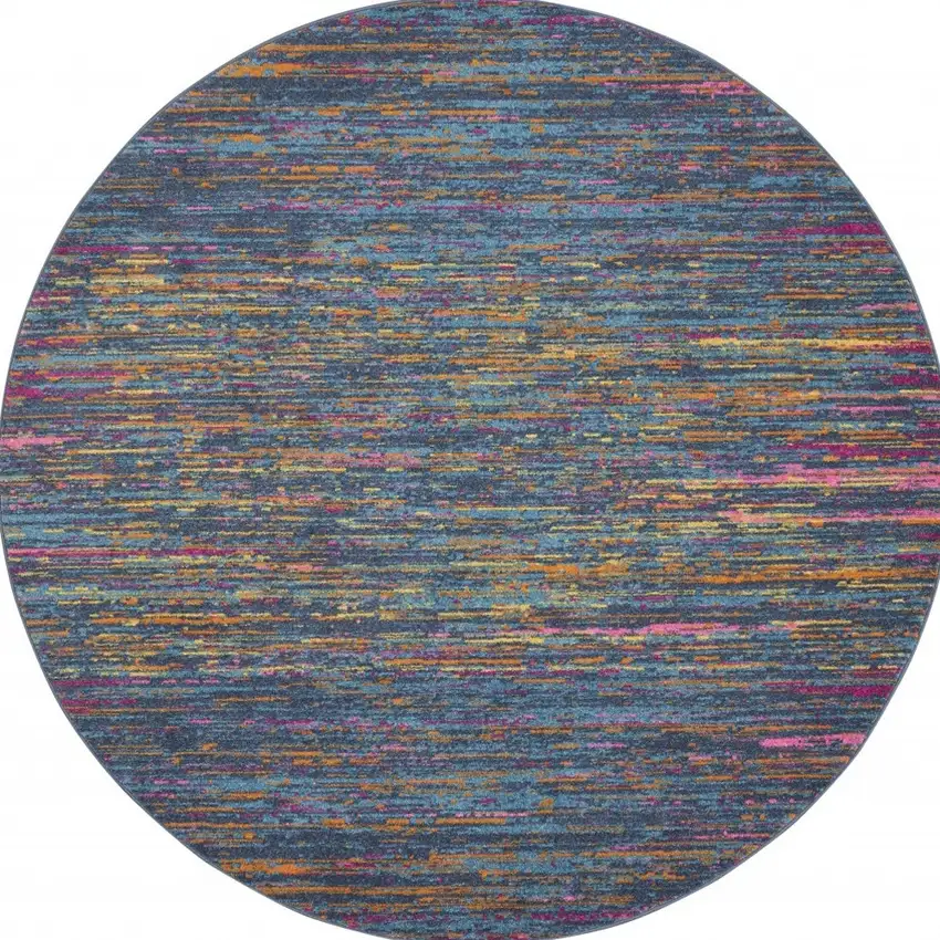 Blue Distressed Striations Area Rug Photo 8