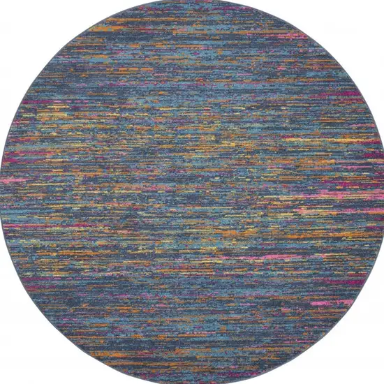 Blue Distressed Striations Area Rug Photo 8
