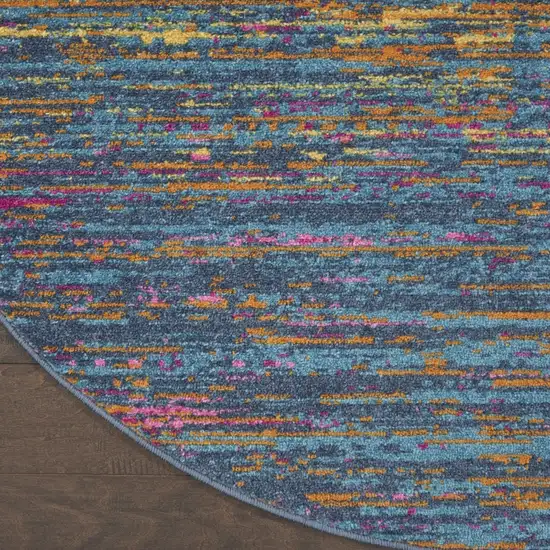 Blue Distressed Striations Area Rug Photo 2