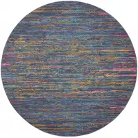 Photo of Blue Distressed Striations Area Rug